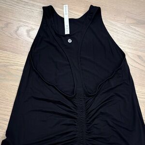 lululemon athletica Black Tank Top with stretchy gathered back detail Size 10
